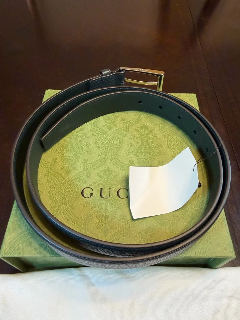 New Gucci Rectangle Buckle Logo Belt Size 44 / 110 cm Fits a Waist 40 - 44